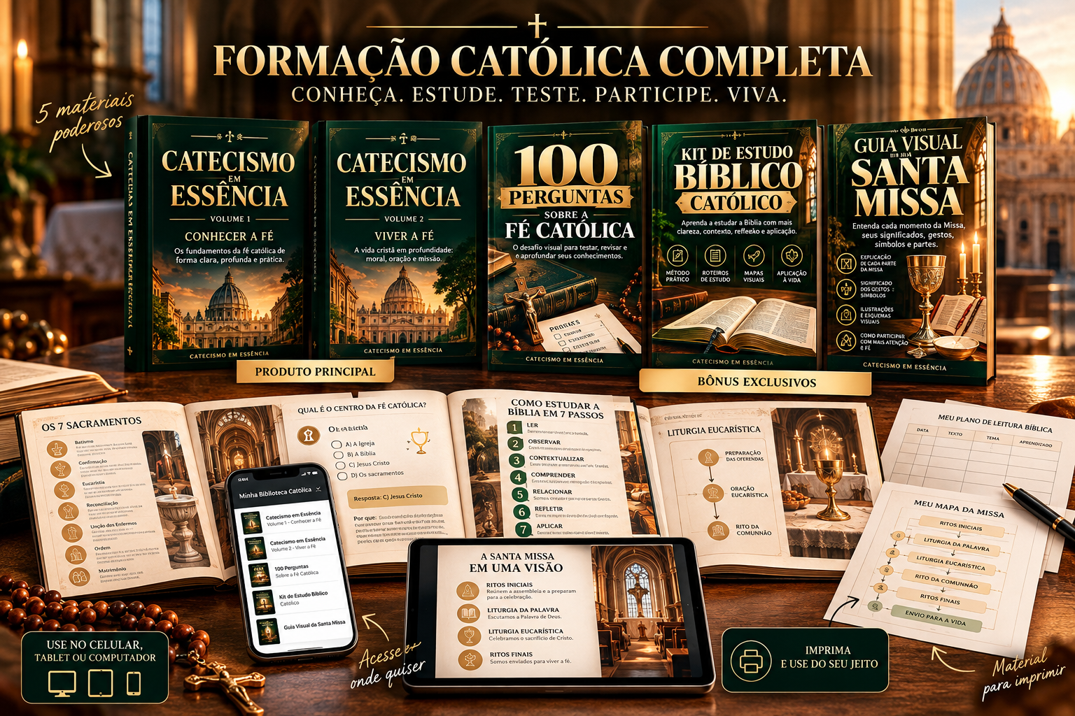 Formação Católica Completa com os materiais do Catecismo em Essência